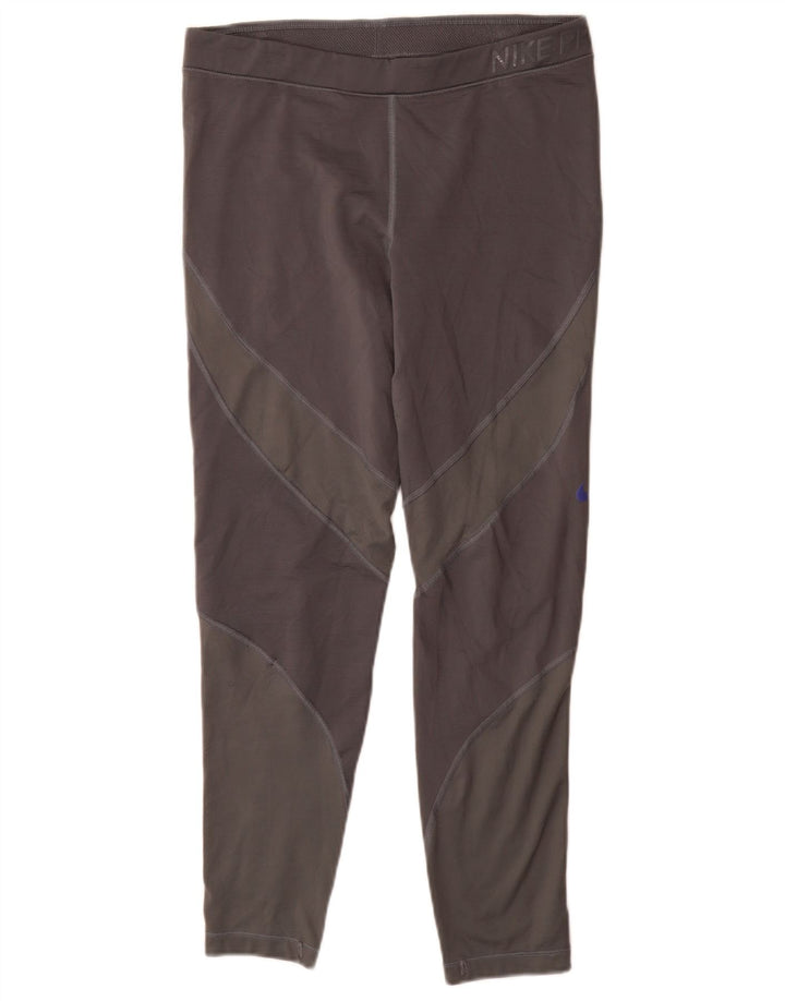 Nike Womens Graphic Leggings UK 18 XL Grey Colourblock Polyester