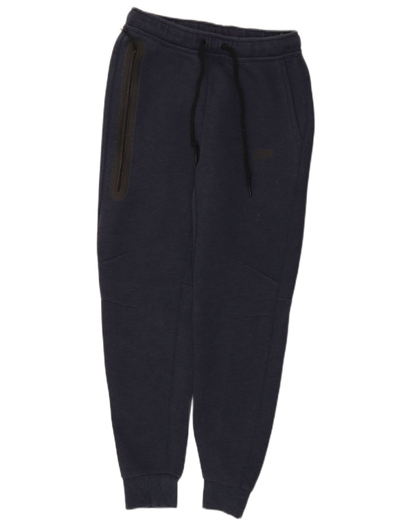 Nike Womens Tracksuit Trousers Joggers UK 8 Small Navy Blue Cotton