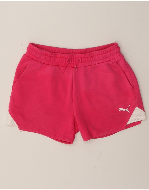 Puma Girls Sport Shorts 11-12 Years Pink Colourblock