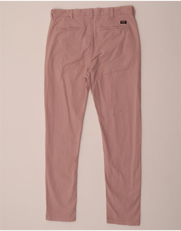 Superdry Mens Slim Chino Trousers W33 L32 Pink Cotton