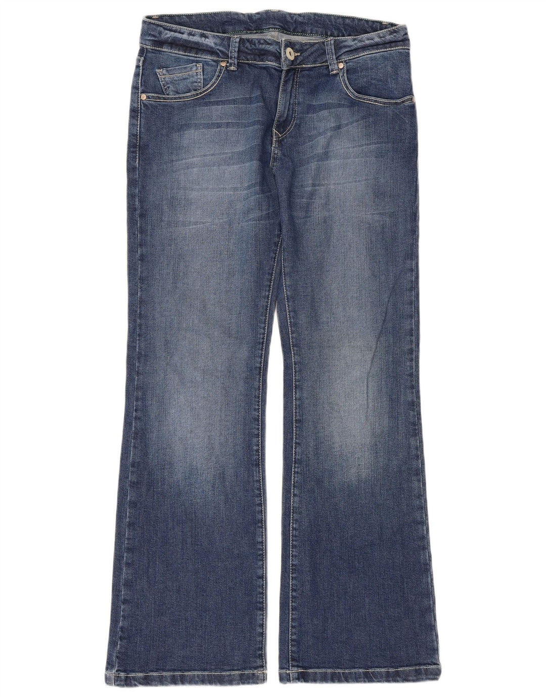 Marks & Spencer Womens Bootcut Jeans UK 12 Medium W33 L30 Blue Cotton