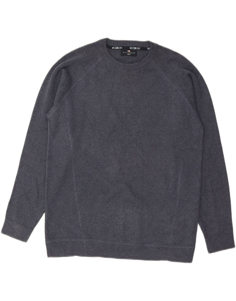 MARKS & SPENCER Mens Crew Neck Jumper Sweater Medium Navy Blue Vintage Marks & Spencer and Second-Hand Marks & Spencer from Messina Hembry 