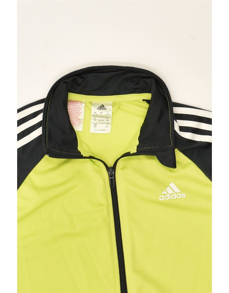 ADIDAS Boys Tracksuit Top Jacket 13-14 Years Green Colourblock Polyester | Vintage Adidas | Thrift | Second-Hand Adidas | Used Clothing | Messina Hembry 