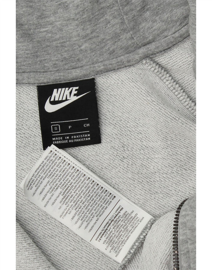 NIKE Womens Oversized Zip Hoodie Sweater UK 10 Small Grey Cotton Vintage Nike and Second-Hand Nike from Messina Hembry 