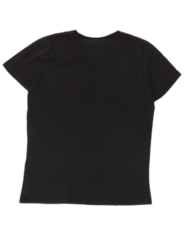 SUPERDRY Mens T-Shirt Top Medium Black Cotton