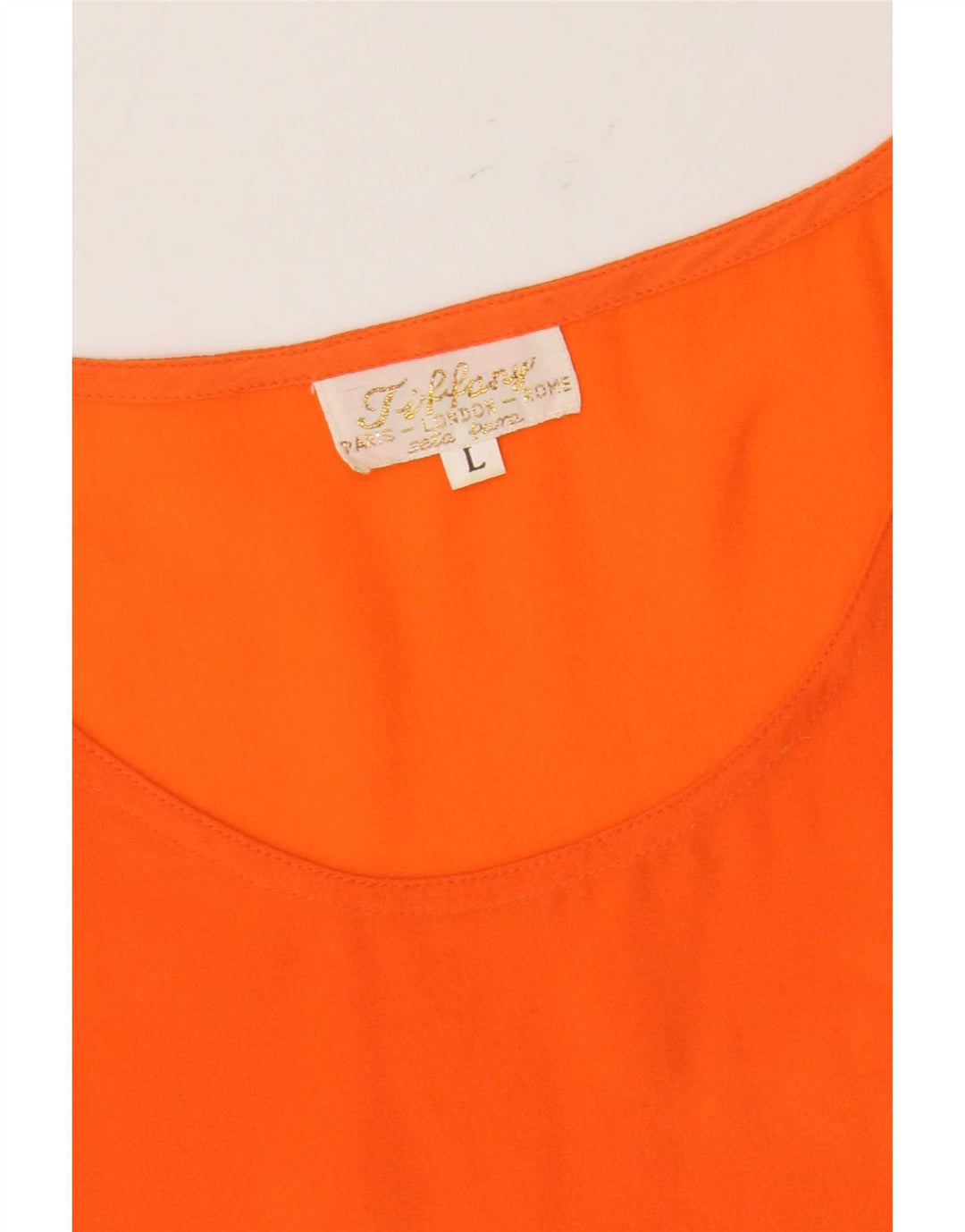 Tiffany Womens Sleeveless Blouse Top UK 16 Large Orange Silk