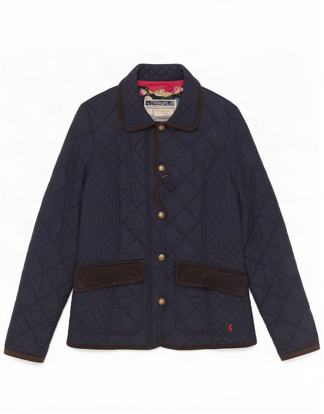 Joules Womens Quilted Jacket UK 8 Small Navy Blue Polyamide