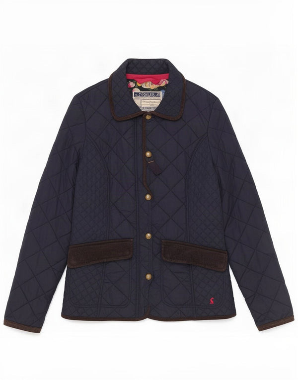 Joules Womens Quilted Jacket UK 8 Small Navy Blue Polyamide