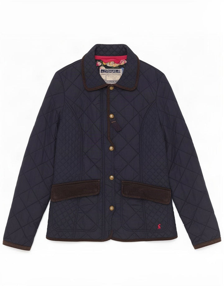 Joules Womens Quilted Jacket UK 8 Small Navy Blue Polyamide