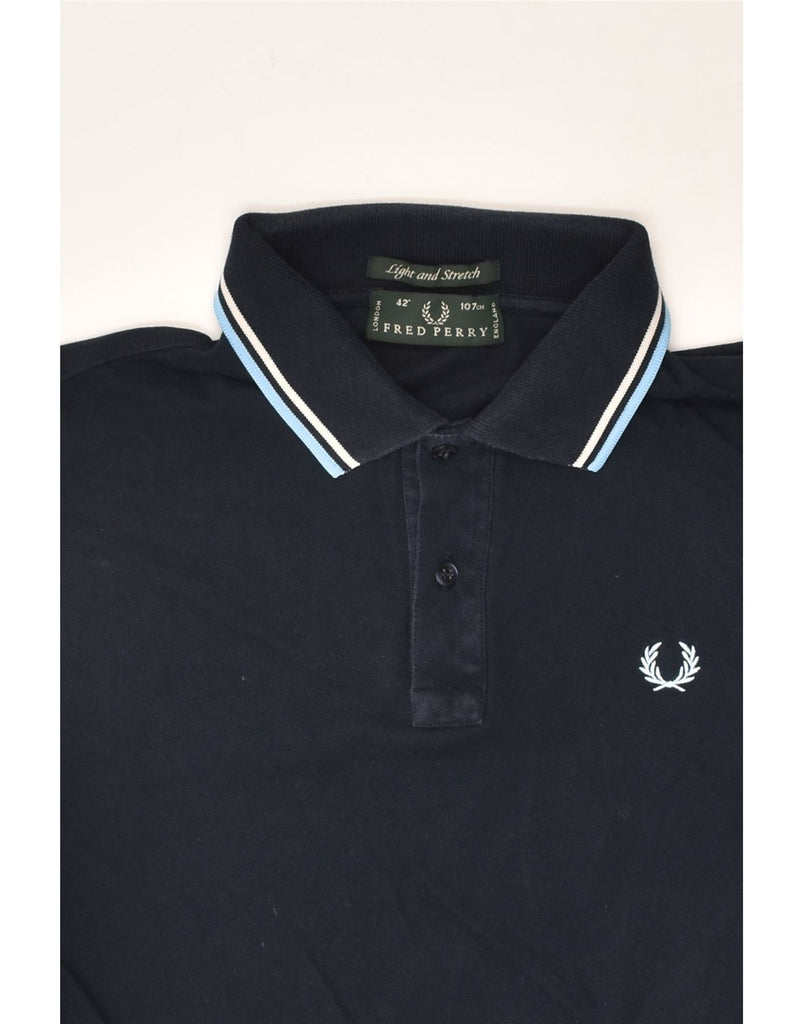 FRED PERRY Mens Polo Shirt Medium Navy Blue Cotton | Vintage Fred Perry | Thrift | Second-Hand Fred Perry | Used Clothing | Messina Hembry 