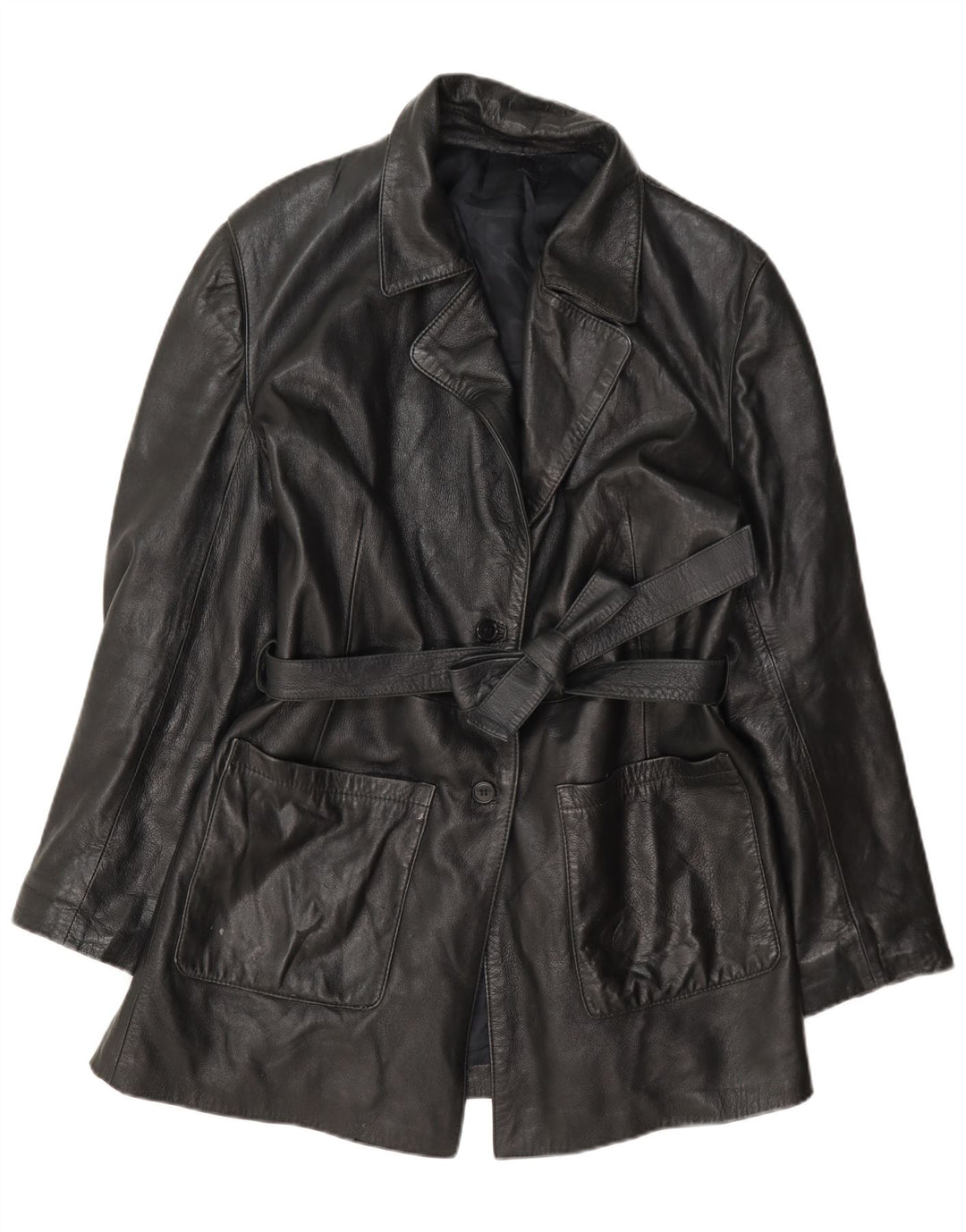 Vintage Womens Leather Jacket UK 12 Medium Black