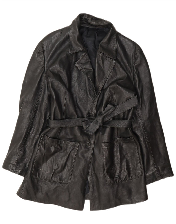 Vintage Womens Leather Jacket UK 12 Medium Black