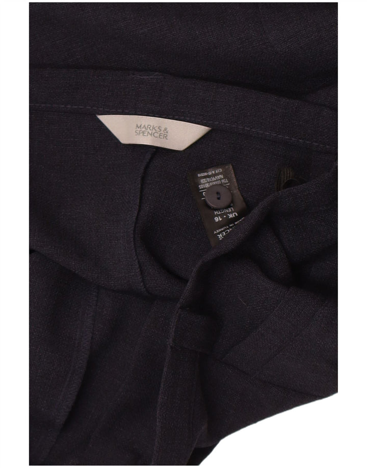 Marks & Spencer Womens Midi Skirt UK 16 Large W32  Navy Blue Polyester