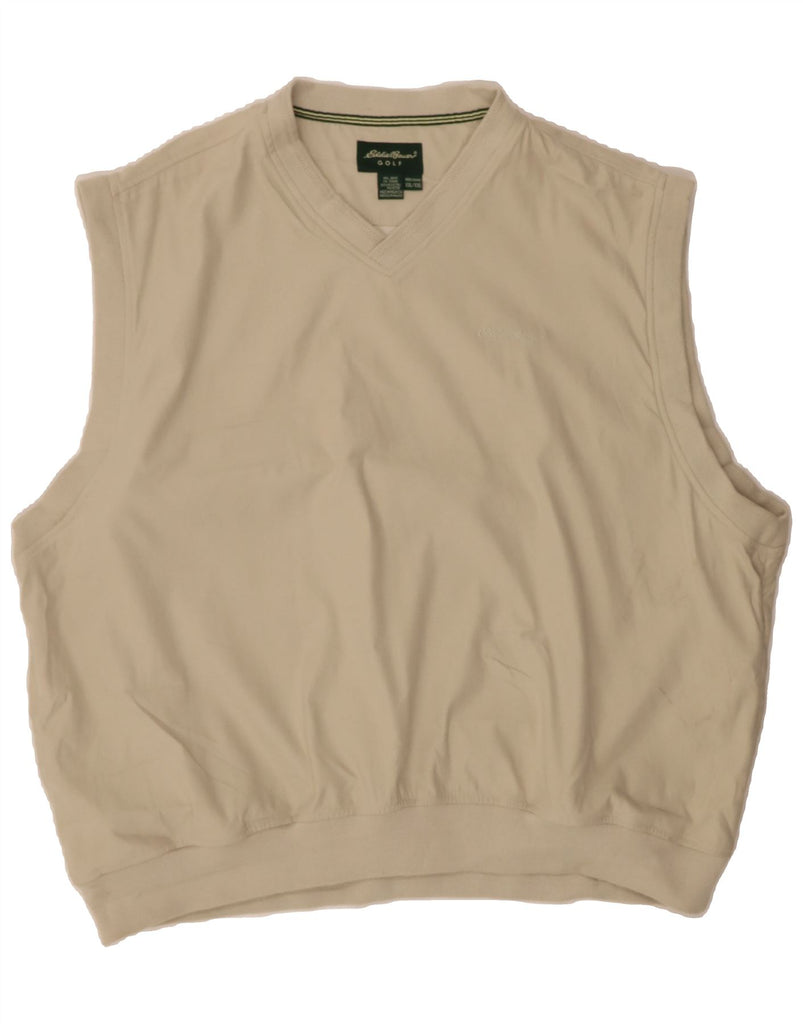EDDIE BAUER Mens Sleeveless Pullover Tracksuit Top 2XL Beige Polyester Vintage Eddie Bauer and Second-Hand Eddie Bauer from Messina Hembry 