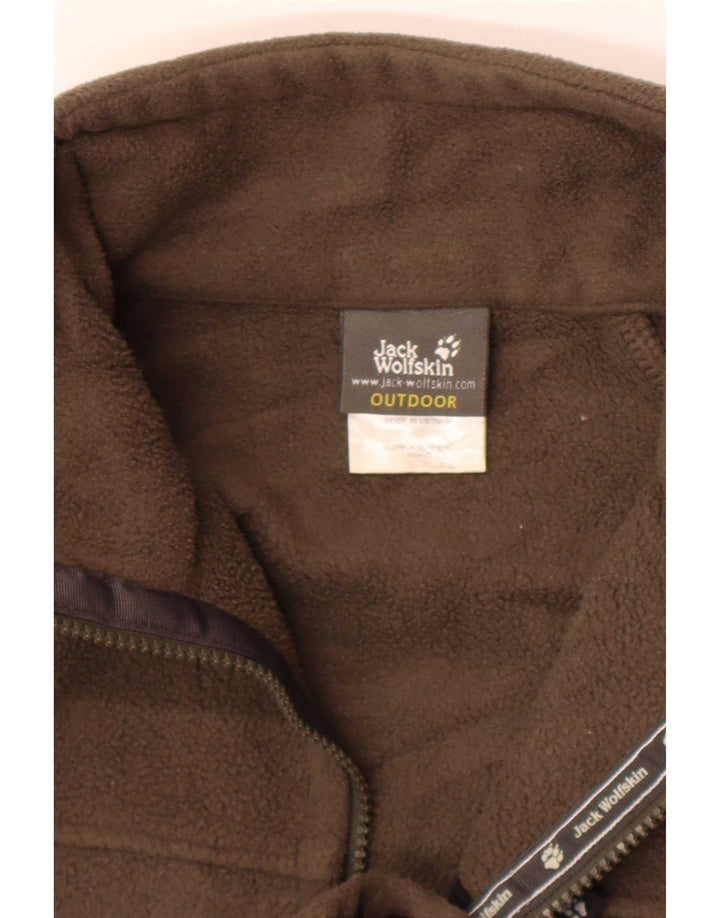 Jack Wolfskin Mens Liner Fleece Jacket UK 40/42 Large Khaki Polyester