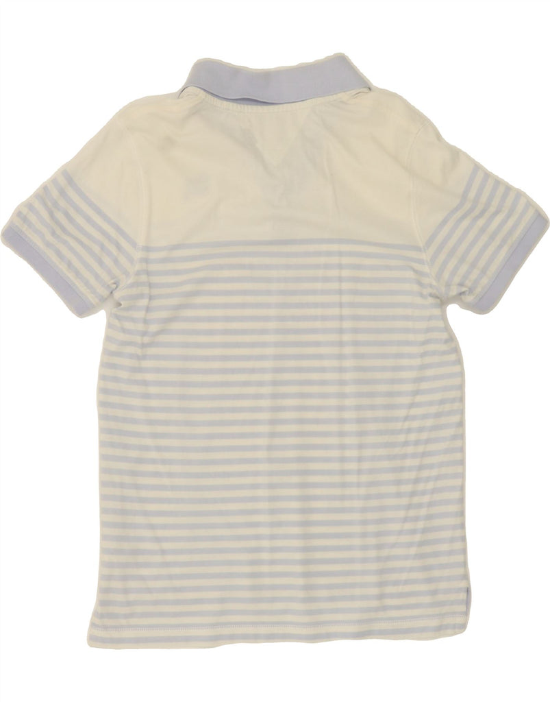 TOMMY HILFIGER Mens Polo Shirt Medium Blue Striped Cotton Vintage Tommy Hilfiger and Second-Hand Tommy Hilfiger from Messina Hembry 