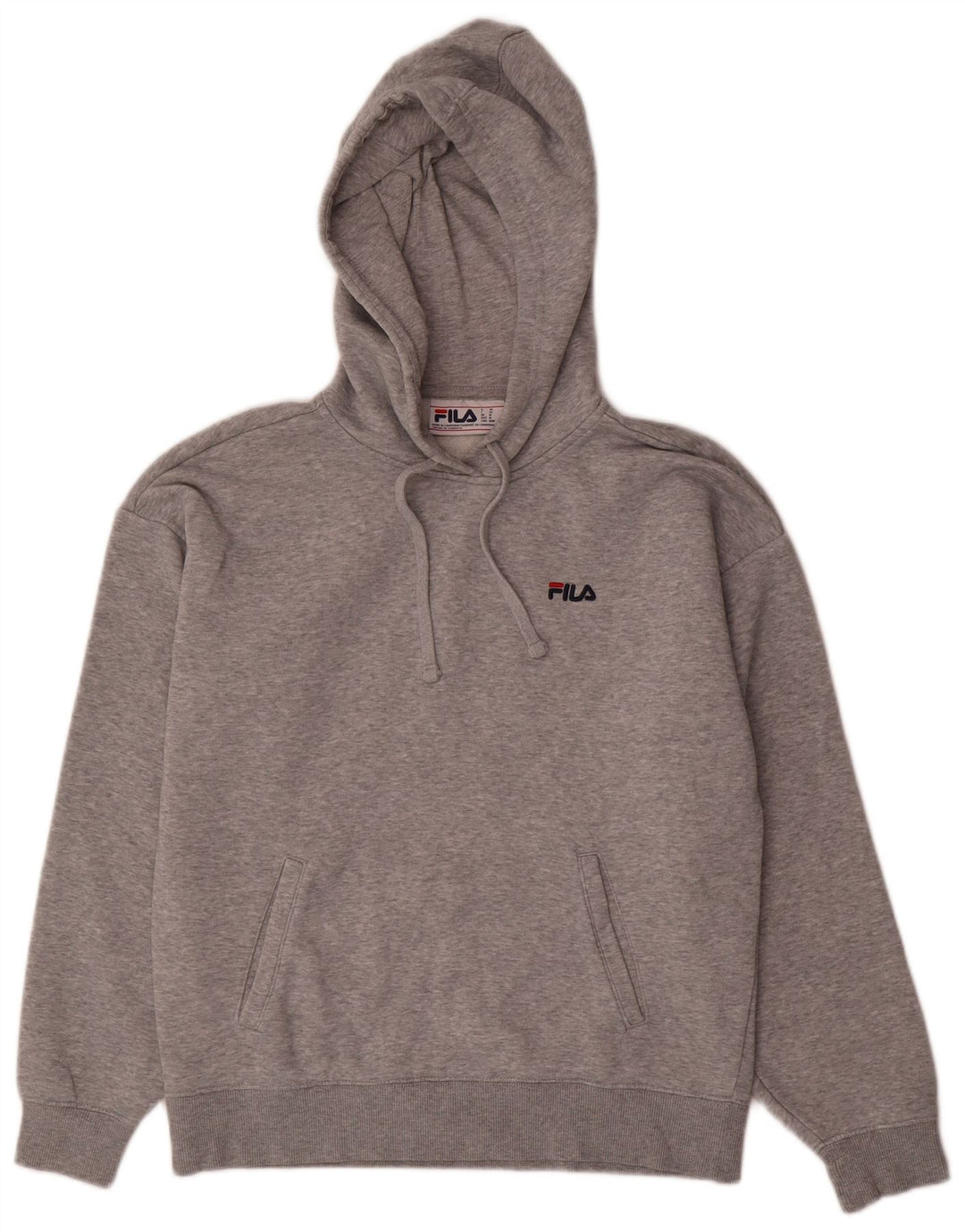 Fila Mens Hoodie Jumper Medium Grey Flecked Cotton