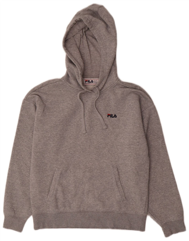 Fila Mens Hoodie Jumper Medium Grey Flecked Cotton