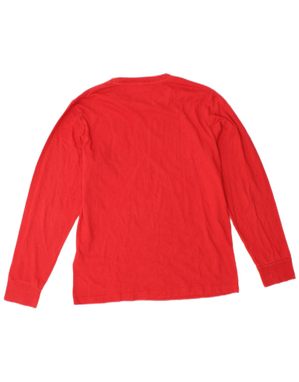 DIESEL Boys Graphic Top Long Sleeve 11-12 Years Red Cotton