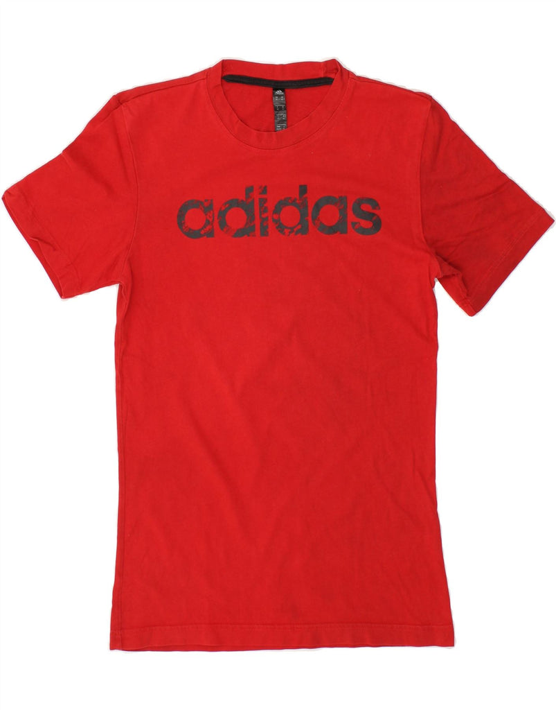ADIDAS Mens Graphic T-Shirt Top XS Red Cotton Vintage Adidas and Second-Hand Adidas from Messina Hembry 