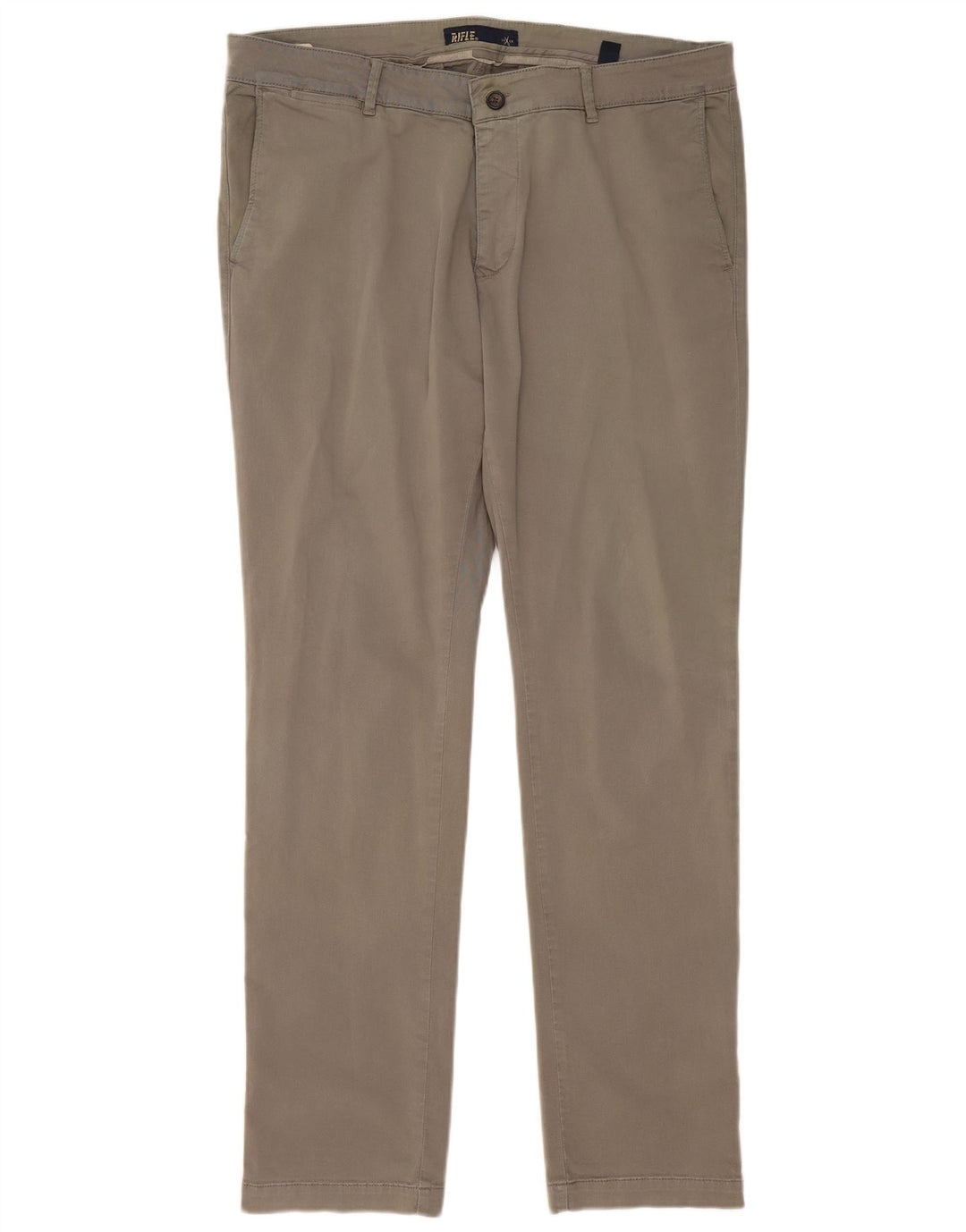 RIFLE Mens Slim Chino Trousers W38 L33 Grey Cotton