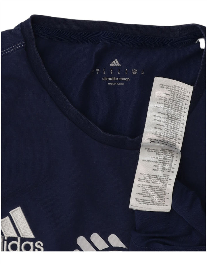 Adidas Mens Climalite Graphic T-Shirt Top Small Navy Blue Cotton