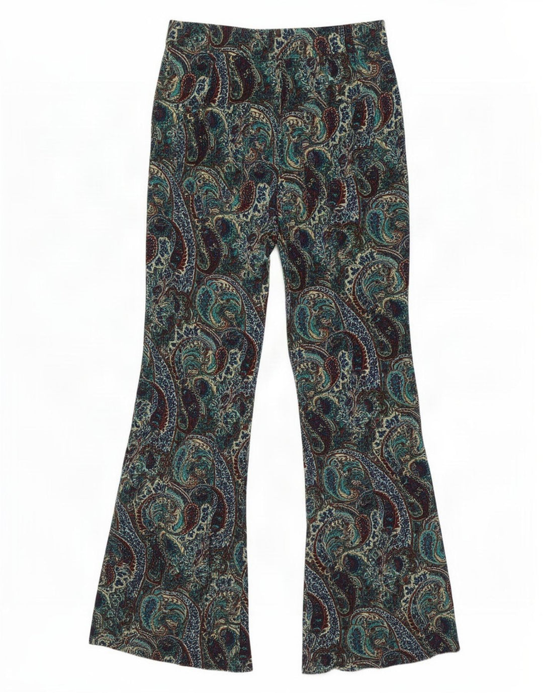 Zara Womens Flare Casual Trousers Medium W28 L32 Multicoloured Paisley