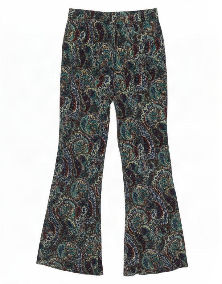 Zara Womens Flare Casual Trousers Medium W28 L32 Multicoloured Paisley