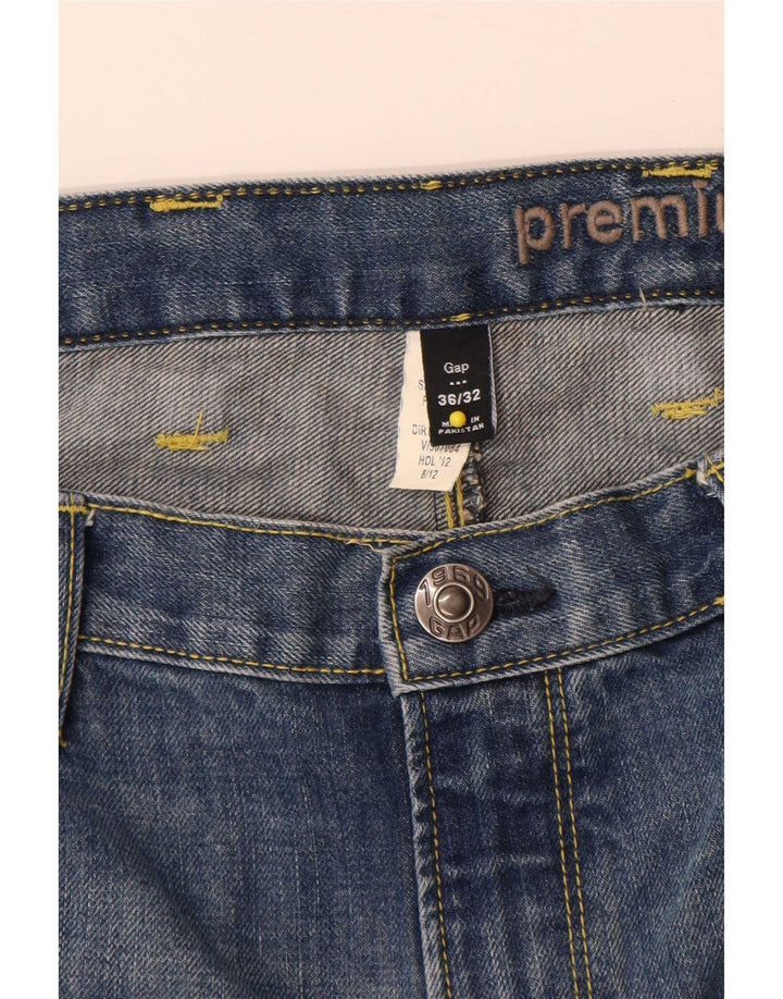 Gap Mens Premium Slim Straight Jeans W36 L32 Blue Cotton