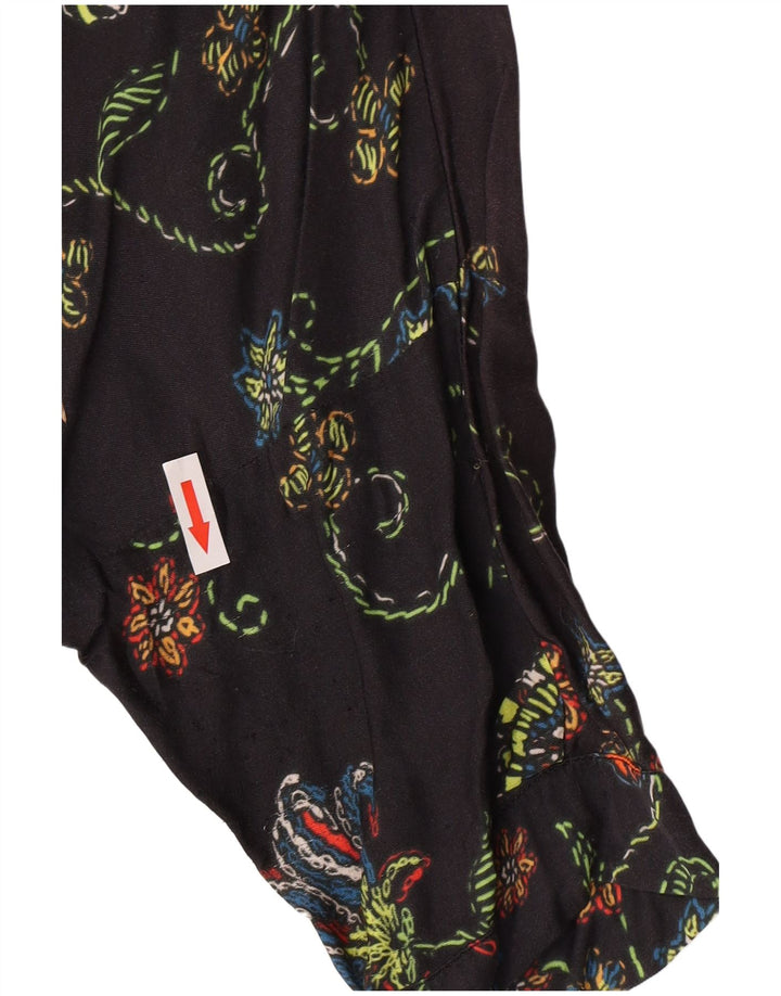 Desigual Womens Tunic Top UK 12 Medium Black Floral