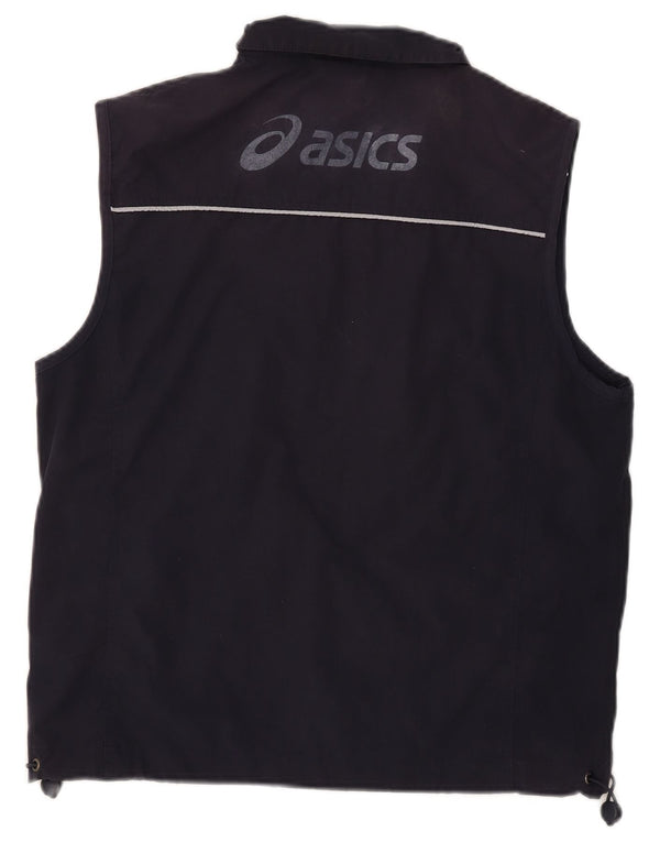 Asics Mens Graphic Utility Gilet UK 38 Medium Navy Blue Polyester