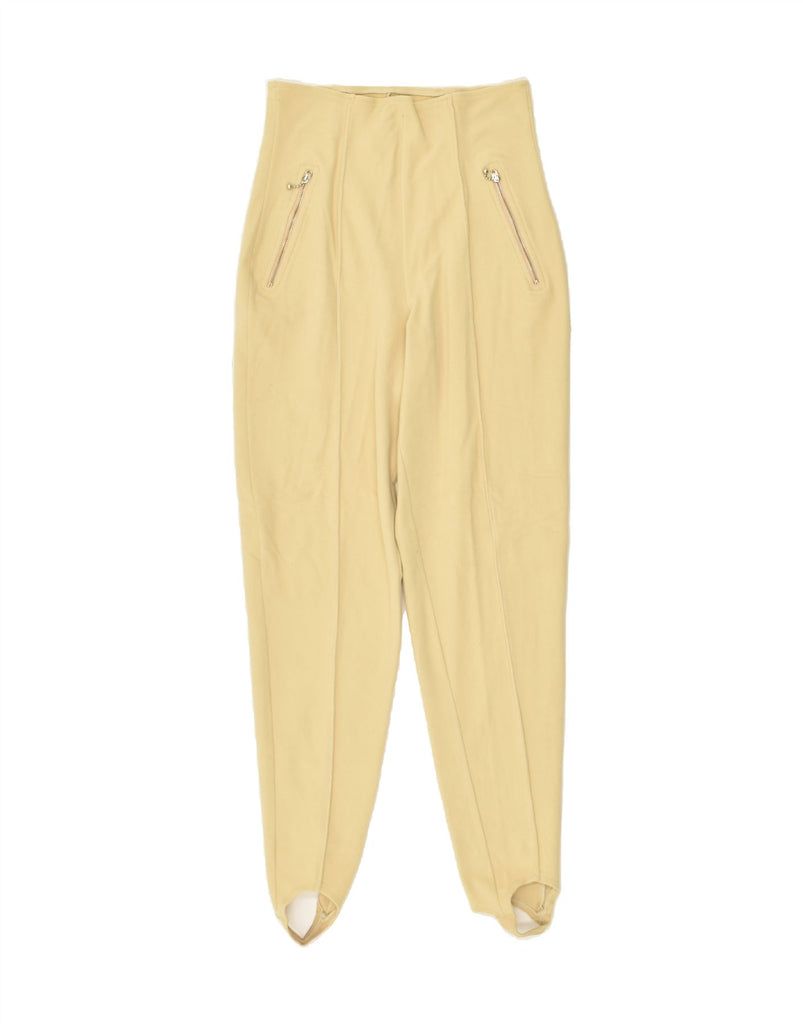 BENETTON Womens Stirrup High Waist Casual Trousers W24 L26 Yellow | Vintage Benetton | Thrift | Second-Hand Benetton | Used Clothing | Messina Hembry 