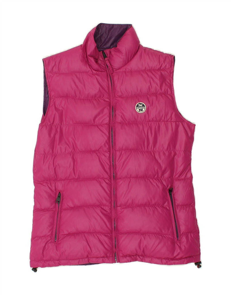 NORTH SAILS Womens Reversible Padded Gilet UK 14 Medium Pink Polyamide | Vintage North Sails | Thrift | Second-Hand North Sails | Used Clothing | Messina Hembry 