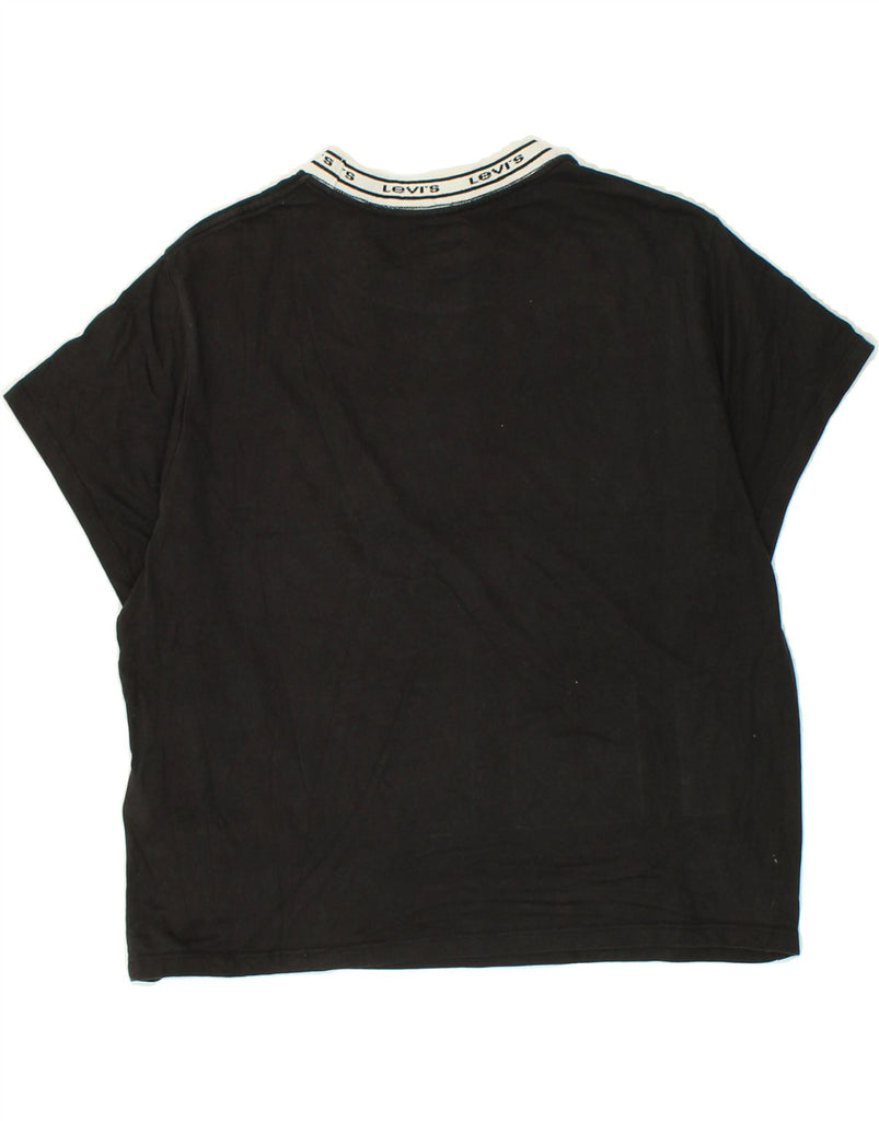 LEVI'S Womens T-Shirt Top UK 14 Medium Black Cotton | Vintage Levi's | Thrift | Second-Hand Levi's | Used Clothing | Messina Hembry 