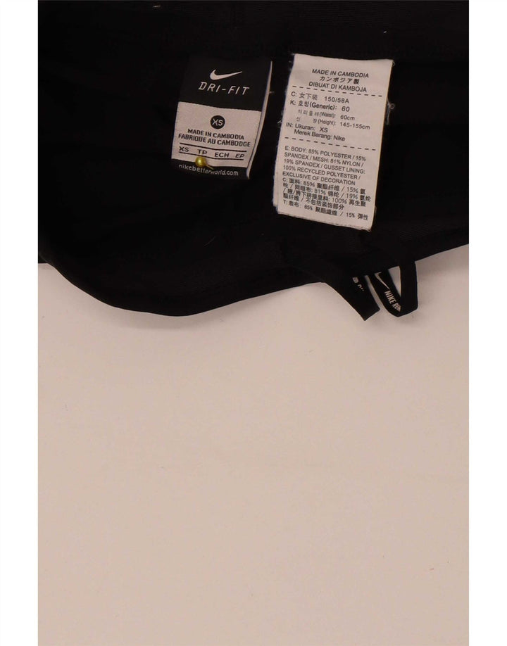 Nike Womens Dri Fit Leggings UK 6 XS  Black Colourblock Polyester