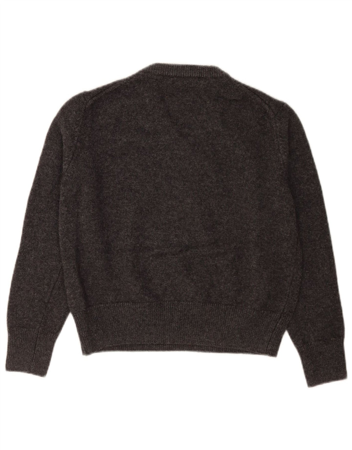 Massimo Dutti Womens Regular Fit V-Neck Jumper Sweater UK 10 Small Grey