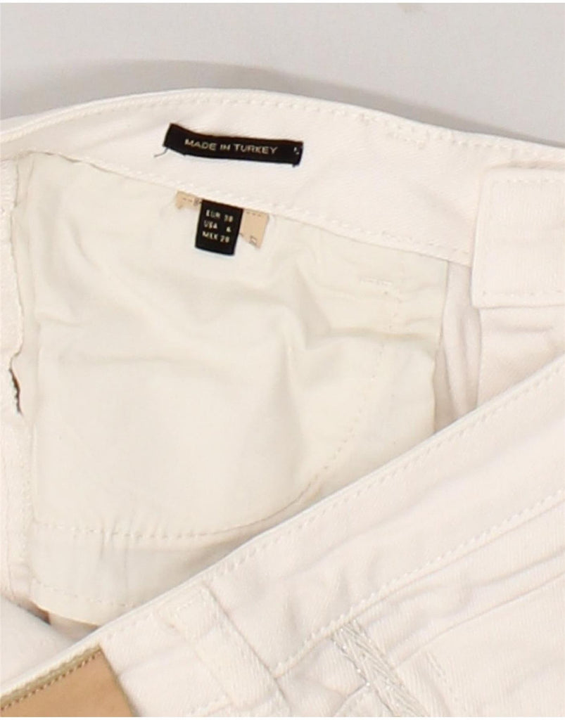 MASSIMO DUTTI Womens Mid Rise Straight Cropped Jeans W28 L27 Off White | Vintage Massimo Dutti | Thrift | Second-Hand Massimo Dutti | Used Clothing | Messina Hembry 