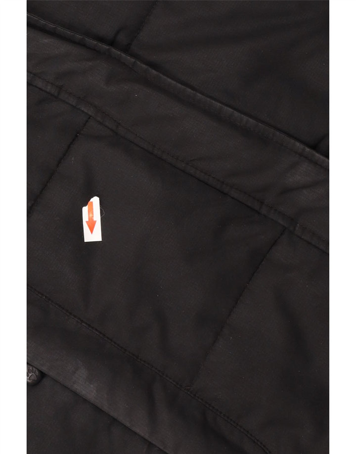 Jack Wolfskin Womens Hooded Padded Coat UK 12/14 Medium Black Polyester