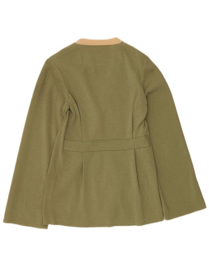 LES COPAINS Womens Cardigan Sweater UK 4 XS Khaki Wool