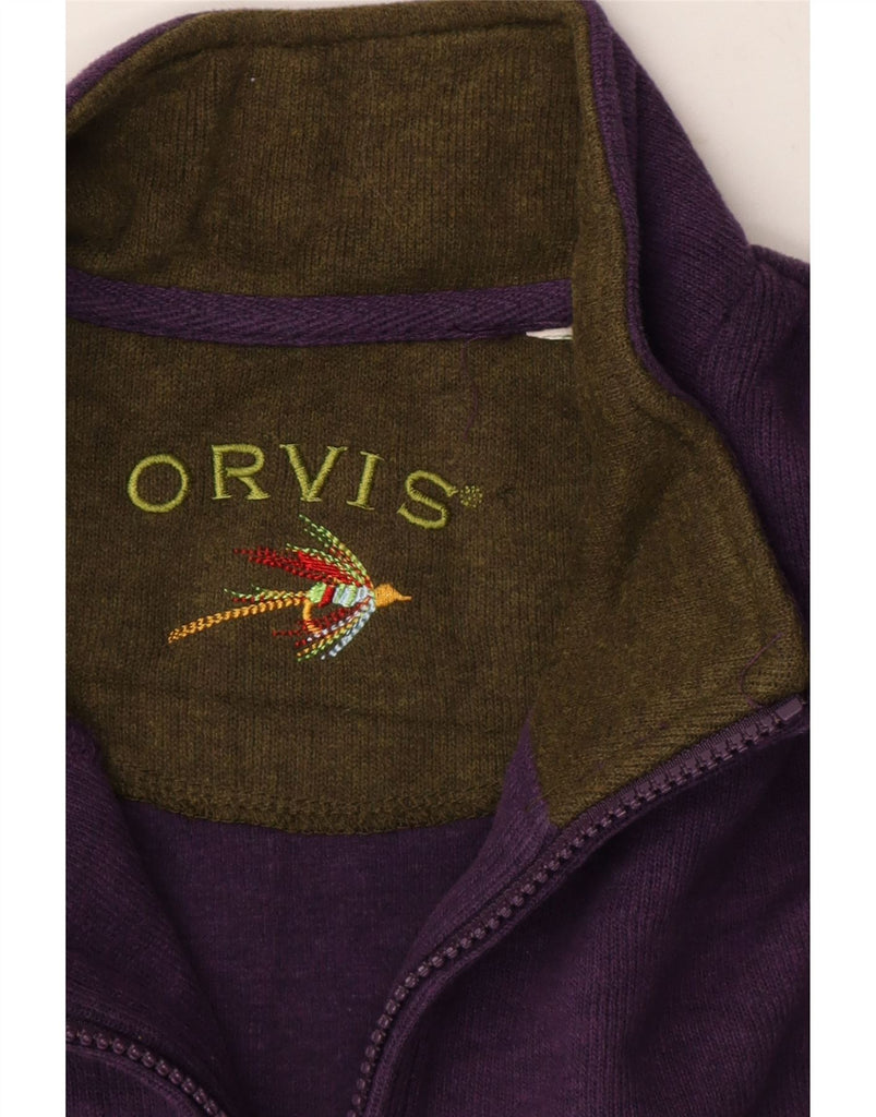ORVIS Mens Zip Neck Sweatshirt Jumper Large Purple Vintage Orvis and Second-Hand Orvis from Messina Hembry 