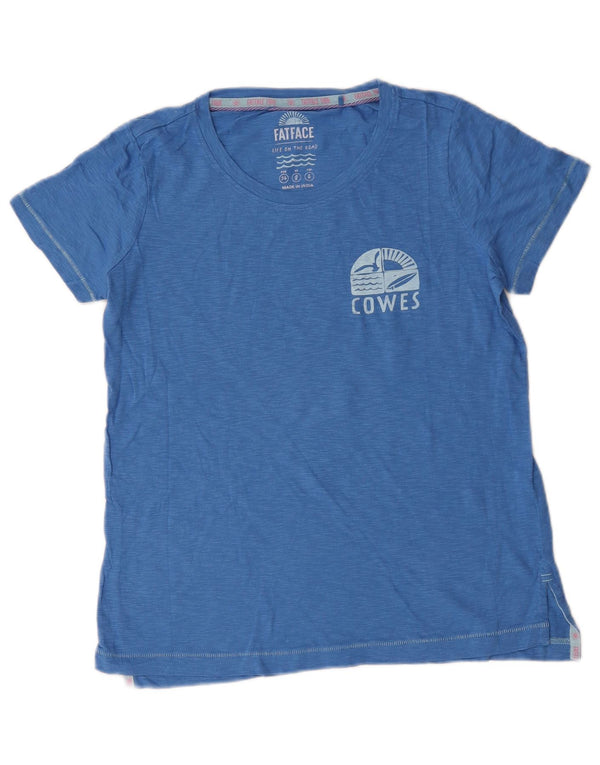 Fat Face Womens Graphic T-Shirt Top UK 8 Small Blue Flecked Cotton