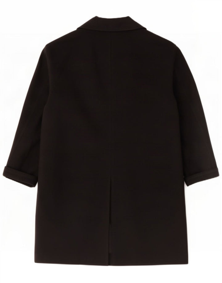 Topshop Womens Oversized Overcoat UK 14 Large Black Cotton
