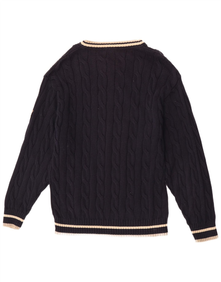 Camel Active Mens V-Neck Jumper Sweater Medium Navy Blue Cotton