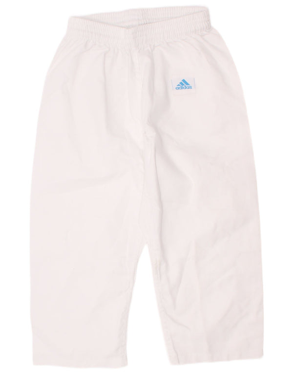 Adidas Boys Crop Tracksuit Trousers 7-8 Years White Polyester