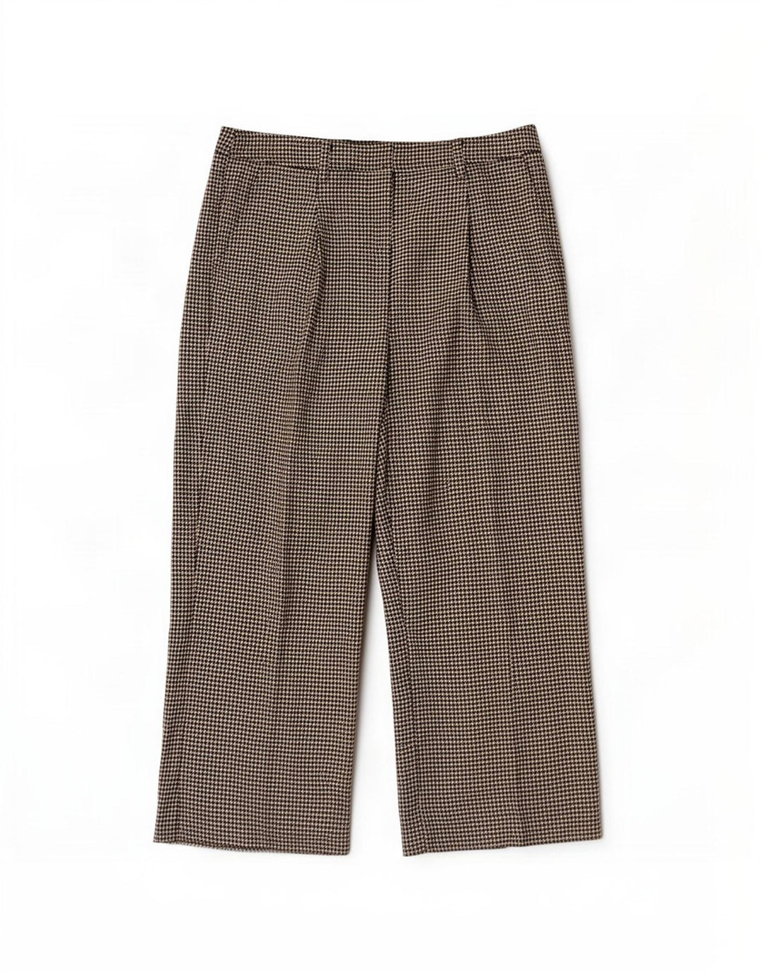 Stefanel Womens Cropped Trousers IT 42 Medium W32 L24 Black Houndstooth