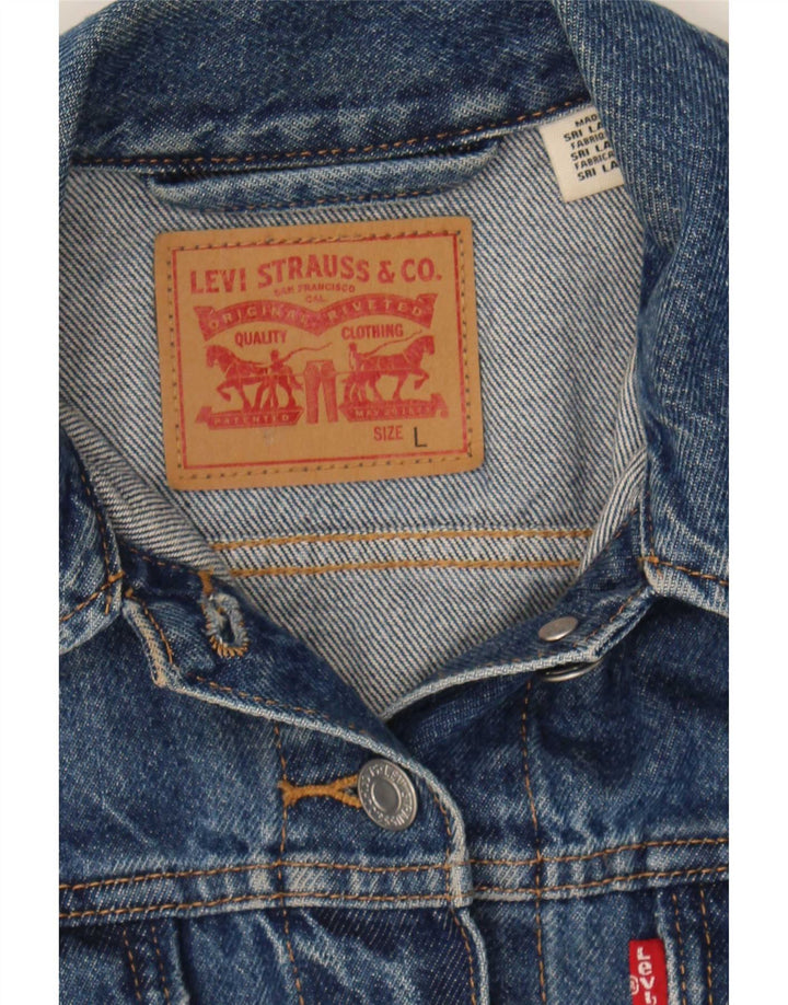Levi's Womens Denim Jacket UK 14 Large Blue Cotton