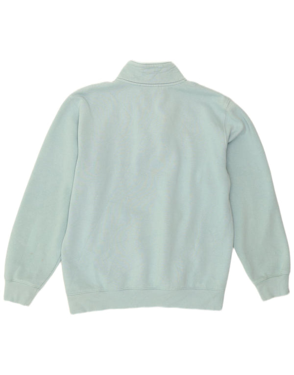 Carhartt Mens Fleece Zip Neck Sweatshirt Jumper Large Turquoise Cotton