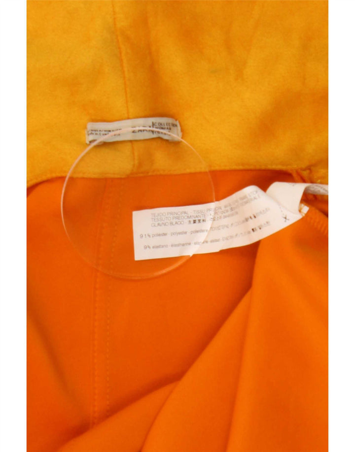 Zara Womens Open Overcoat UK 18 XL Yellow Polyester