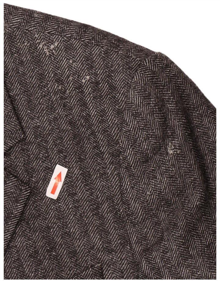 Armani Collezioni Mens 3 Button Blazer Jacket IT 52 XL Grey Herringbone