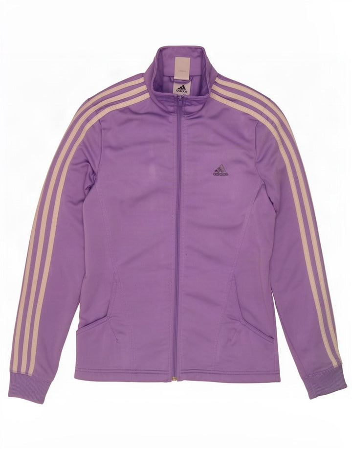 Adidas Womens Tracksuit Top Jacket UK 14 Medium Purple Polyester